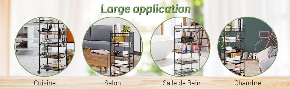 Chariot-de-Cuisine-avec-Panier-de-Rangement