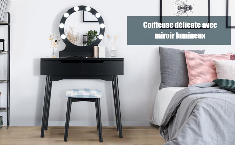 Coiffeuse-led-avec-tabouret