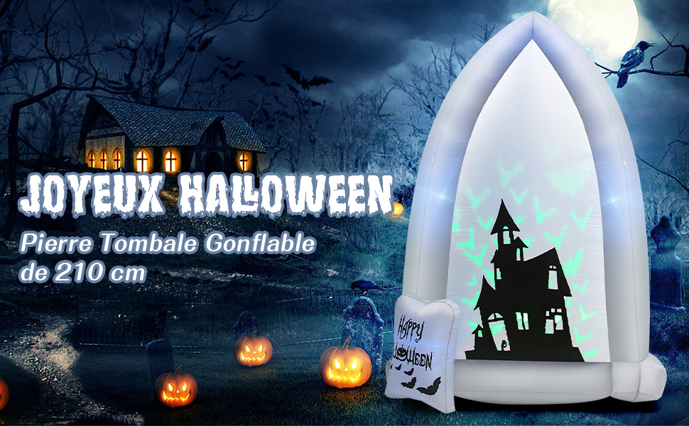 Halloween-opblaasbare grafsteen
