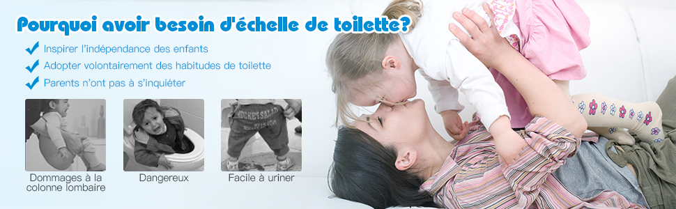 COSTWAY Siège de Toilette pour Enfants, Pliable et Hauteur Réglable,  Réducteur de Toilette pour Bébé avec
