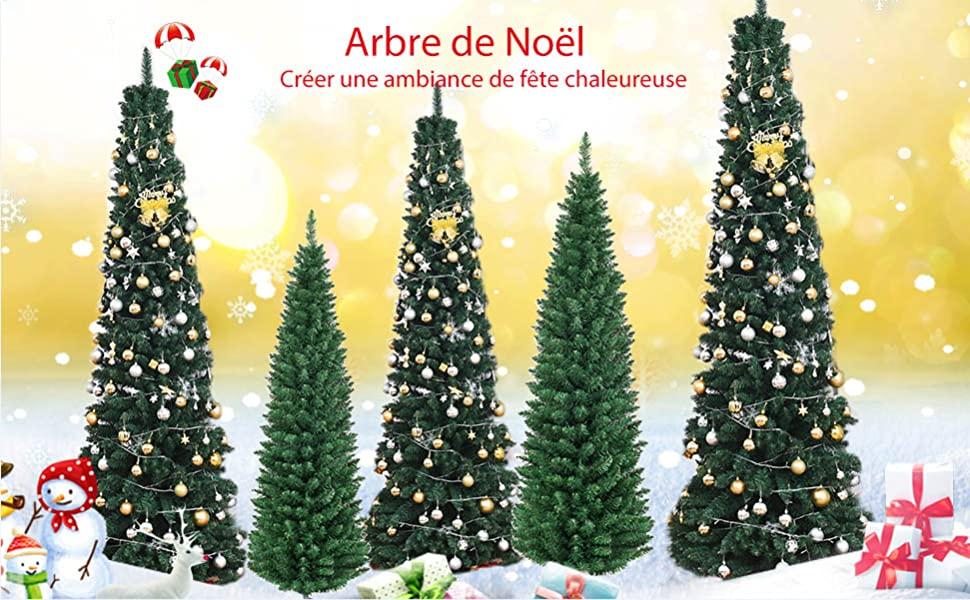 Sapin de Noel Arbre de Noel Artificiel Pied en Fer Materiau PVC Decoration de Noel 150CM
