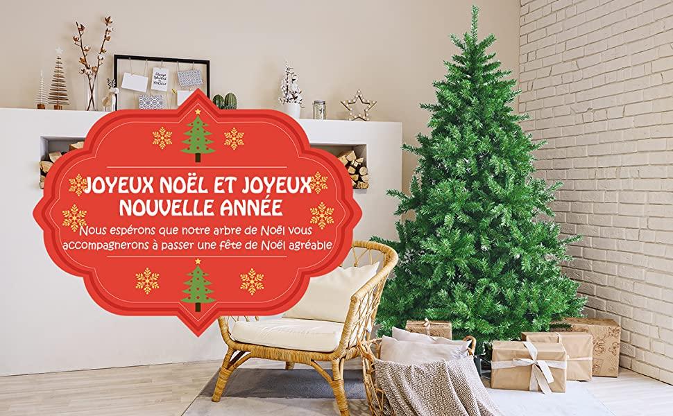 Sapin de Noel Artificiel 180 cm avec 883 Rameaux Luxuriants Base Metallique Pliable Conception a Charnieres