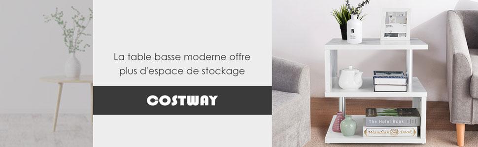 Table Basse Table dAppoint avec Porte-Revues Integre 50 x 50 x 50cm Blanc