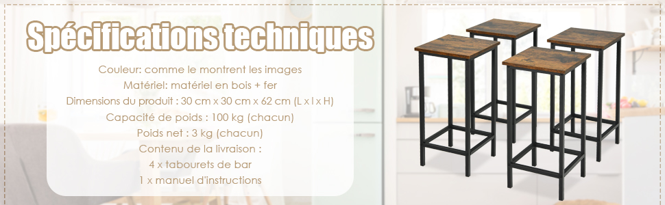 Tabourets-de-Bar-sans-Dossier