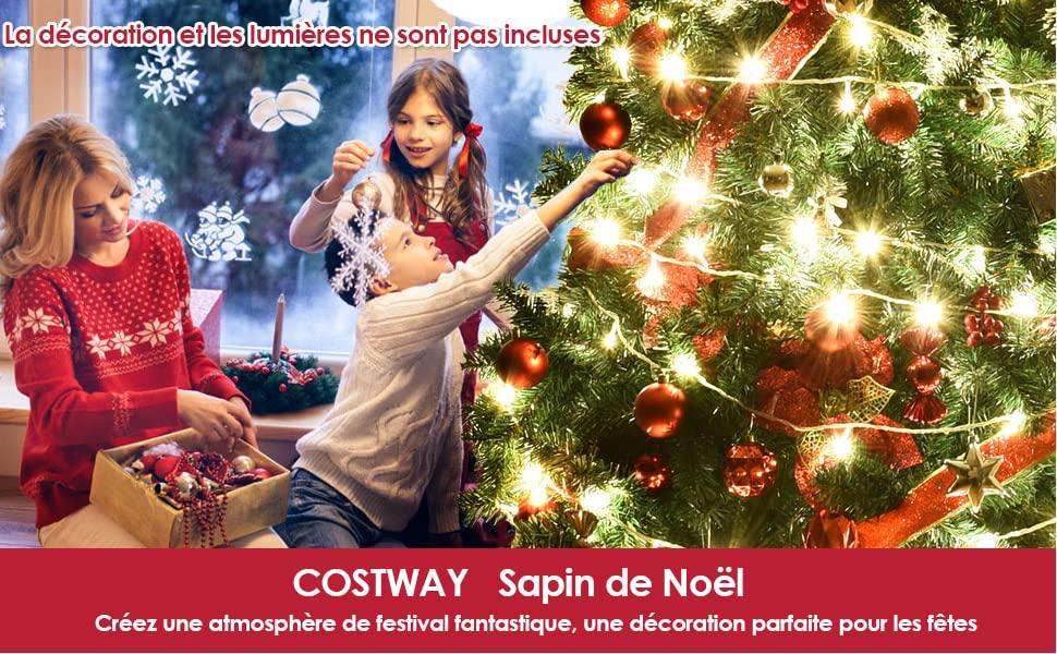 Sapin de Noel Artificiel Materiau PVC avec Pied en Metal 240 CM dExcellente Stabilite Peu Encombrant