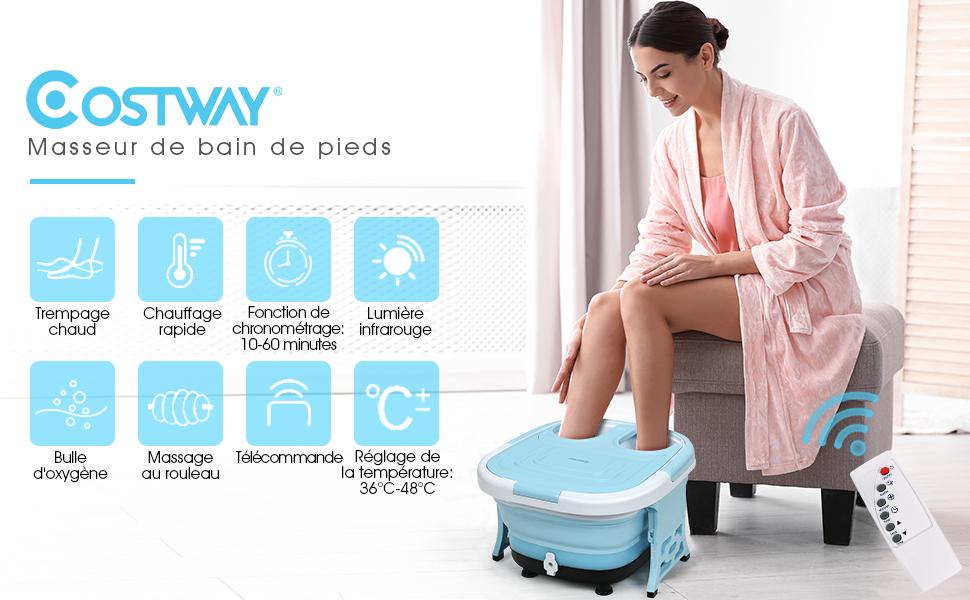 Thalasso Balneotherapie Voetenbad met opvouwbare tank met afstandsbediening Infraroodlicht met bubbelmassage en blauwe vibratie