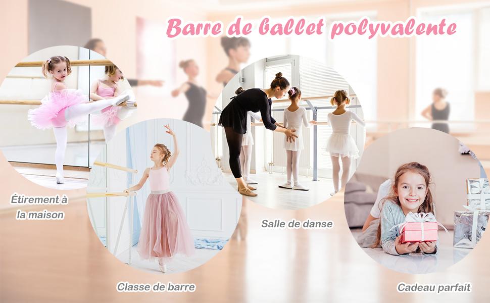 Costway Double Barre de Danse Classique Hauteur Réglable 20-119CM avec