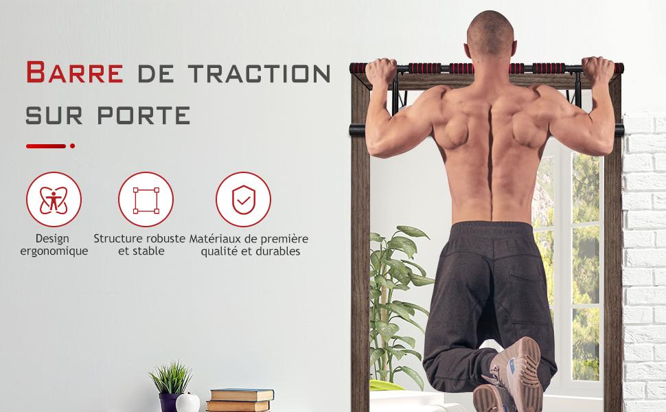Barre de Traction Mural Barre de Fitness Pliable pour Pull Up Fixation Sans Vis Jusqua 200KG 100,5 x 27,5 x 36 cm