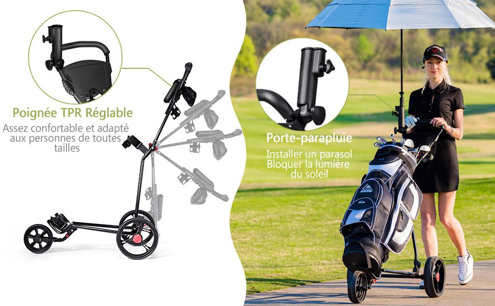 Porte-parapluie de golf porte-parapluie Portable chariot chariot