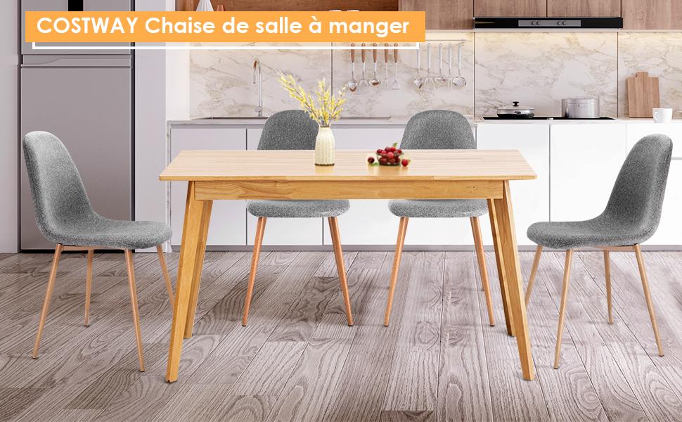 2 Chaises de Salle a manger Scandinave Assises Rembourrees Jambes robustes en Fer