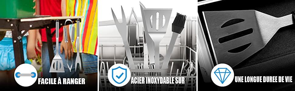 ensemble-dustensiles-de-grillage-en-acier-inoxydable
