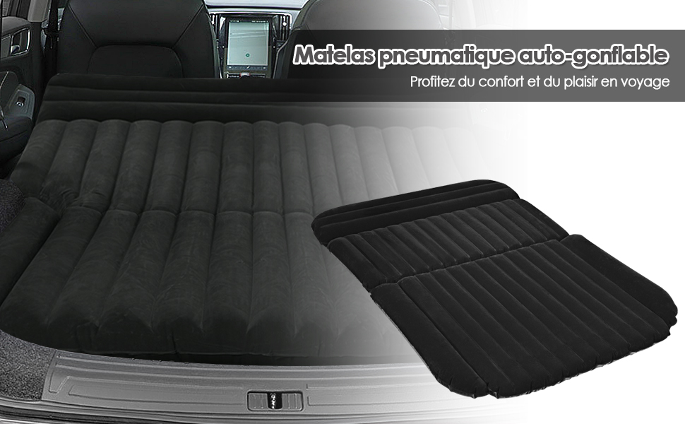 Giantex lit de voiture suv gonflable matelas gonflable, 180x128x12cm, pour  siège arrière avec pompe à air electrique 40w charge maximale 300kg -  Conforama