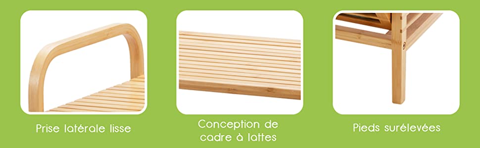 Costway panier à linge en bambou inclinable, corbeille amovible, avec 2  couches ouvertes, étagère résistant à la corrosion et aux mites, idéal pour  salle de bain, chambre, balcon, marron et vert - Conforama