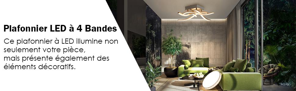 Dimbare LED-plafondlamp Design 4-armen met 3 ijzeren aluminium lampen in moderne stijl