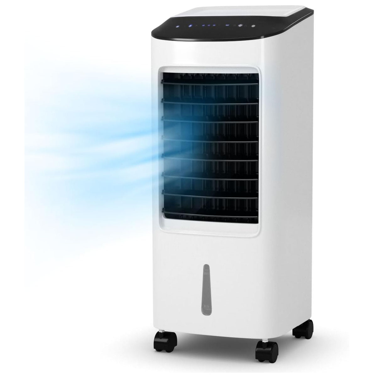 Costway Rafraîchisseur d’Air Mobile 4 en 1 Fonction de Réfrigération Humidification Purification Ventilation Réservoir 7L 65W 3 Vitesses Minuterie