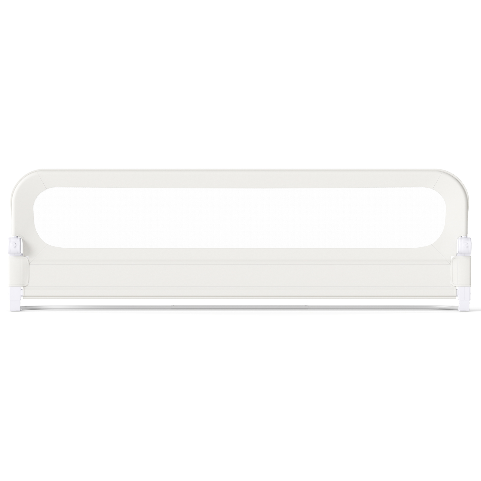 Costway Barrière de Lit Pliable Barrière de Lit Bébé Ajustable de 120 CM avec Housse Amovible en Tissu Oxford & Base en U Robuste Blanc