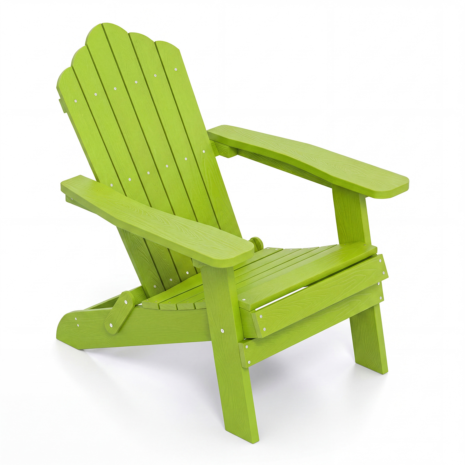Costway Chaise Adirondack Fauteuil Adirondack en HIPS avec Dossier Incliné à 105° Accoudoirs Larges Assise à Lattes Charge 180 kg Vert Clair