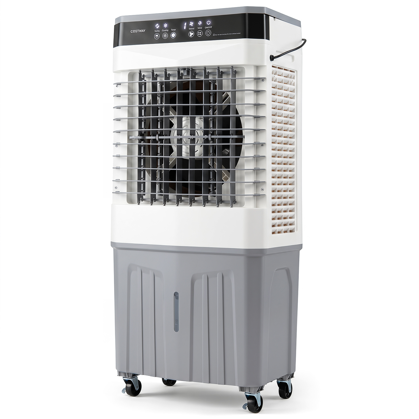 Costway Climatiseur Portable 3 en 1 Ventilateur Rafraîchisseur d’Air avec Télécommande Large Réservoir d’Eau Minuterie 12H 2 Modes&3 Vitesses