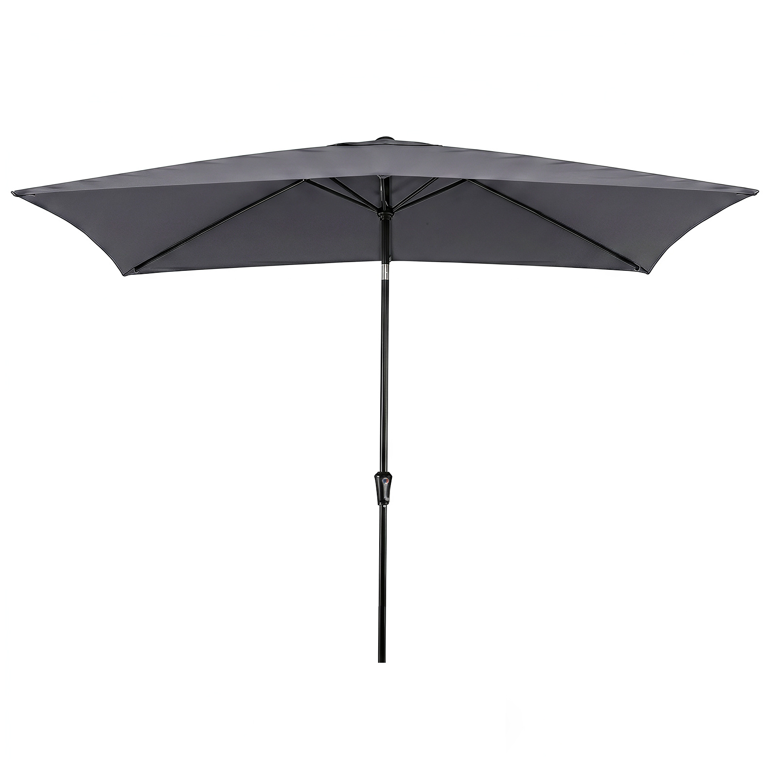 Costway Parasol de Jardin 3 x 2 M Parasol Inclinable Toile avec Angle Réglable Manivelle Mât de Parasol en Métal Parasol de Plage Sans Support Gris