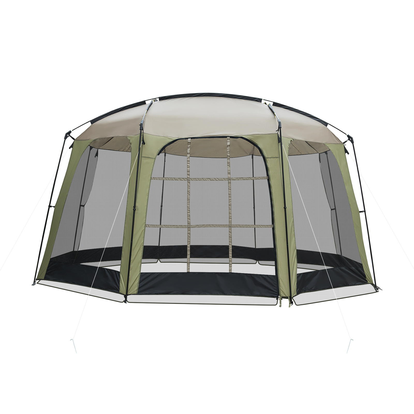 Costway Tente Moustiquaire Camping 380 x 355 cm Tonnelle de Jardin Pliable pour 6 à 8 Personnes avec Parois en Maille Sac de Transport
