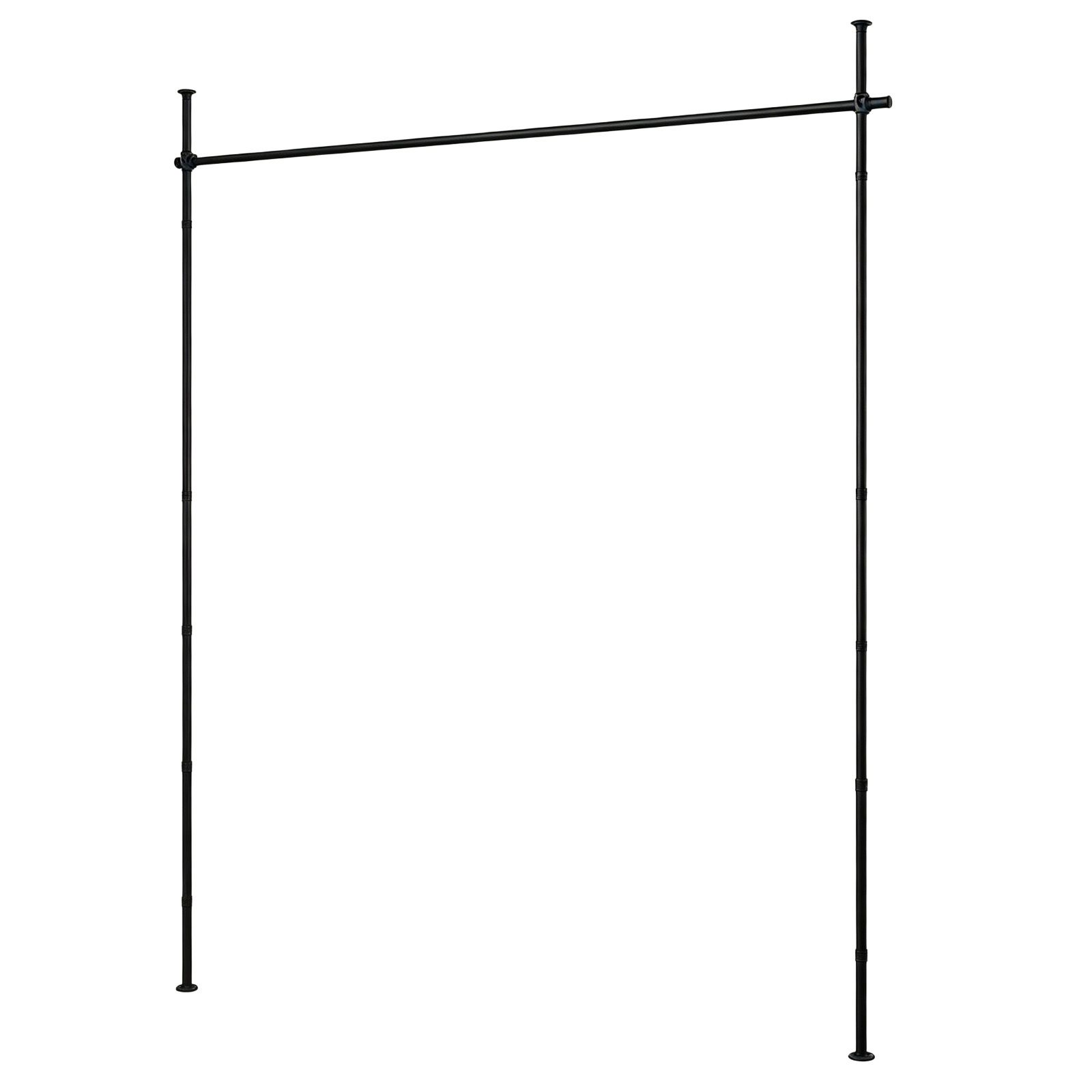 Costway Tringle Rideau sans Perçage Hauteur 120-314 cm Largeur 73-183 cm Séparateur de Pièce Cloison Stable Extensible du Sol au Plafond Noir