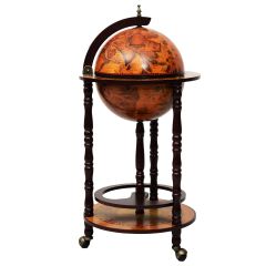 Costway Véritable Rangement Vin en Bois Rack/Cabinet globe italien du 16e siècle avec 3 pieds