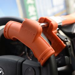 Costway Canne Antivol Bloque-Volant Barre Pour Sécurité Auto Voiture Facile à Installer avec Clé Orange 