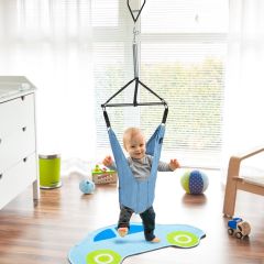 Costway Siège Sauteur Ajustable à Suspendre pour Bébés de 6 à 12 mois Tissus Bleu