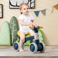 Draisienne Bébé 1-3 Ans avec 4 Roues Vélo d’Equilibre pour Enfants Cadeau Anniversaire 54 x 26 x 39 cm (L x l x H) Jaune