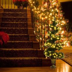 Costway Lot de 2 Arbre de Noël Artificiel en Spirale 120cm 150 LED Lumières avec Pot Ancien pour Entrée Décoration Quotidien/Festive