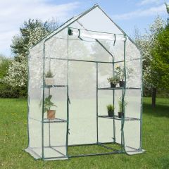 Mini Serre de Jardin Serre à Tomates Tente de Plante PVC 3 étages Transparent 143x73x195cm