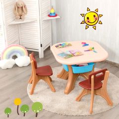 Ensemble Table et Chaises pour Enfant Inclus 1 Table et 2 Chaises Matériau Ecologique