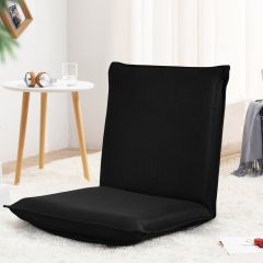 Costway Chaise de Sol Pliable Tatami Inclinable en 6 Position 44 x 54,5 x 53,5 CM Noir