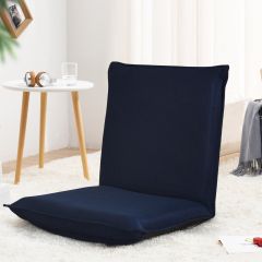 Costway Chaise de Sol Pliable Tatami Inclinable en 6 Position 44 x 54,5 x 53,5 CM Bleu marine