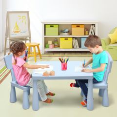 Costway Ensemble Table et Chaises pour Enfants pour Jouer Manger Dessiner Apprentissage pour Enfants 1 à 7 Ans Bleu