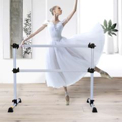 Costway Barre de Danse Classique Ballet Barre de Danse Double Mobile Hauteur Réglable 120x118x71cm