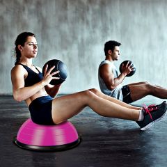 Costway Balance Trainer Ballon d’Equilibre avec Cordes Elastiques&Base Antidérapante pour Fitness Entraînement Rose