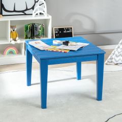 Costway Table/Lot de 2 Chaises pour Enfants en PEHD anti-Décoloration pour Intérieur / Extérieur 64,5 x 64,5 x 51 cm/34 x 33 x 57 cm (L x l x H) Bleu