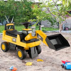 Jouet Bulldozer Porteur Enfants avec Godet Réglable Pelle Excavatrice avec Klaxon et Rangement Roues Anti-dérapantes pour Enfants de 1-3 Ans Charge 25kg