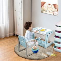 Costway Table et Chaise à Dessin pour Enfant Inclinable avec Tableau Magnétique Réglable Inclus Grand Espace de Stockage