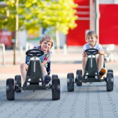 Costway Go Kart à Pédales Formule 1 Racing Embrayage avec Frein Roues en Caoutchouc EVA pour Enfants pour 3-8 ans Noir