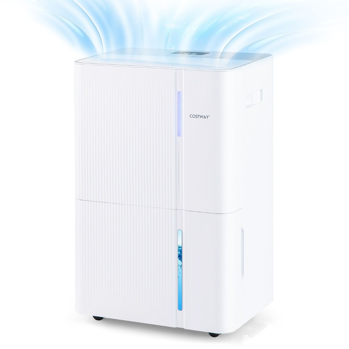 Déshumidificateur blanc Costway 40 litres référence 28015367 avec indicateur lumineux vertical
