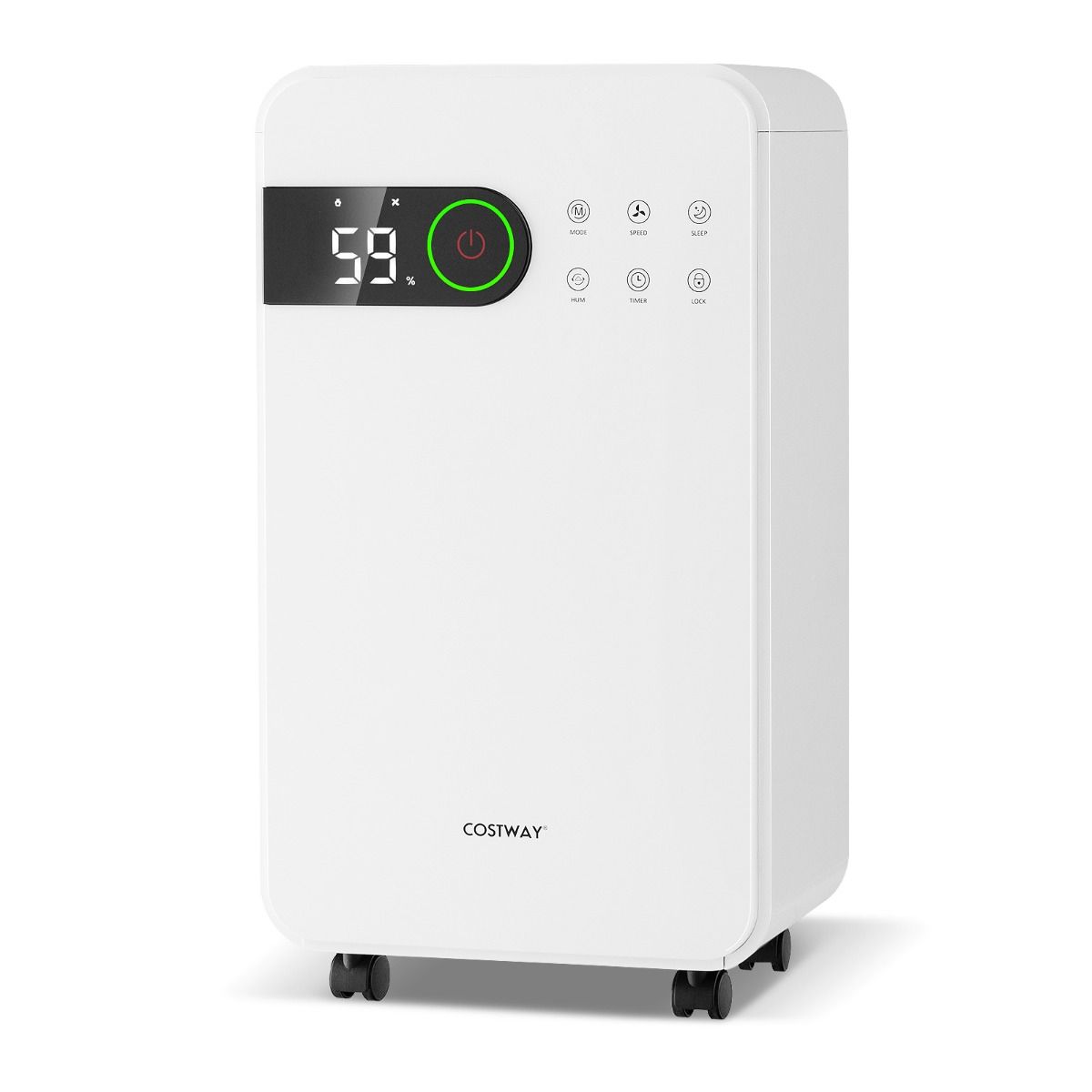 Déshumidificateur blanc Costway Portable 15 litres référence 29531768 avec panneau de commande frontal
