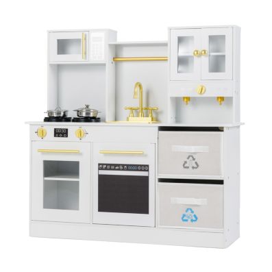 Cuisine De Jeu Pour Enfants AIYAPLAY Avec Lumières Et Sons - Cuisinière, évier à Eau, Frigo, Micro-ondes - Pour 3 à 8 Ans - Dimensions 80x30x101 Cm - 6