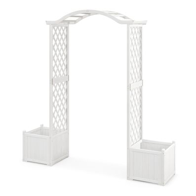 Arche De Jardin En Bois 160x60x217cm - Treillis Rosiers Pour Plantes Grimpantes Et Mariage