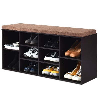Ginatex banc rangement de meuble à chaussure en bois banc armoire