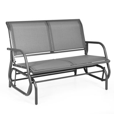 Chaise suspendue extérieure Backyard Lifestyles en osier noir avec siège à  coussin gris et cadre en métal BYL-TF04