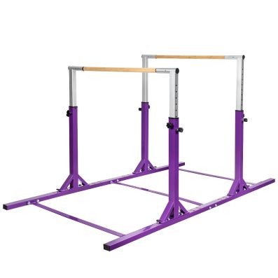 Barres Parallèles de Gymnastique Hauteur Réglable 11 Niveaux Double Barre  Gymnastique à Largeur Réglable Charge 100KG pour 6 à 12 Ans Violet - Costway