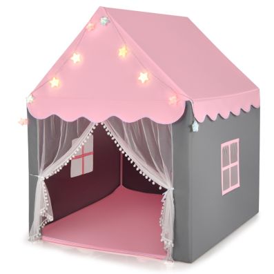 Tente de jeu princesse TEMPSA pour enfant avec lumière LED - Rose