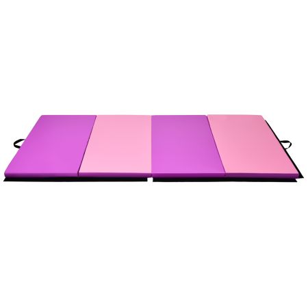 Homcom Tapis De Gymnastique Yoga Pilates Fitness Pliable Avec Poignées